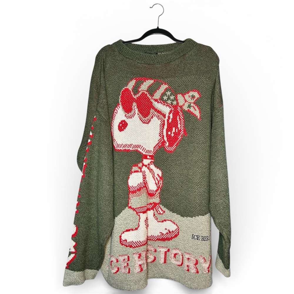 Iceberg Snoopy Sweater XXL Vintage Y2K Made Italy‎ Rare Knit Streetwear